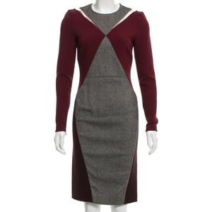 Gorgeous, gray and maroon long sleeve dress. Form fitting. Stella  McCartney